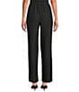 Ali Miles Texture Knit Flat Front Wide Leg Ankle Length Pull On Pants - Image 2