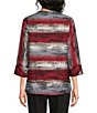 Ali Miles Texture Woven Split Neck 3/4 Sleeve Hi-Low Hem Jacket - Image 2