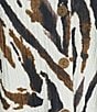 Ali Miles Textured Knit Zebra Print Point Collar 3/4 Sleeve Hi-Low Hem Button-Front Tunic, Color:Multi - Image 4