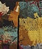 Ali Miles Textured Woven Abstract Multi Print Wire Collar 3/4 Sleeve Button Front Top - Image 4