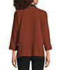 Ali Miles Textured Woven Abstract Patch Print 3/4 Sleeve Button Front Tunic - Image 2
