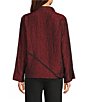 Ali Miles Textured Woven Jacquard Point Collar Long Sleeve Button Front Jacket - Image 2