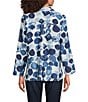 Ali Miles Woven All Over Dot Print Point Collar 3/4 Roll-Tab Sleeve Button Front Tunic - Image 2