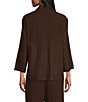 Ali Miles Woven Band Neck 3/4 Sleeve Single Button Coordinating Jacket - Image 3