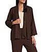 Ali Miles Woven Band Neck 3/4 Sleeve Single Button Coordinating Jacket - Image 1