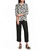 Ali Miles Woven Button Detail Pull-On Ankle Pants - Image 5
