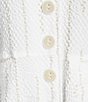 Ali Miles Woven Dotted Stripe Wire Collar 3/4 Sleeve Button-Front Shirt - Image 6