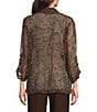 Ali Miles Woven Mesh 3/4 Sleeve High Low Open Front Jacket - Image 2