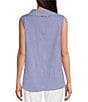 Color:Periwinkle - Image 2 - Woven Mesh Cowl Neck Sleeveless Tunic