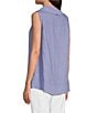 Color:Periwinkle - Image 4 - Woven Mesh Cowl Neck Sleeveless Tunic