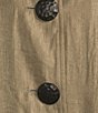 Color:Dark Taupe - Image 4 - Woven Point Collar 3/4 Cuffed Pleated Sleeve Welt Pocket Button Front Tunic