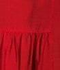 Ali Miles Woven Point Collar Shirred Split Neck Elbow Length Raglan Sleeve Popover Top - Image 4