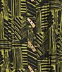 Ali Miles Woven Printed Point Collar 3/4 Roll-Tab Sleeve Button Front Tunic, Color:Olive/Black - Image 8
