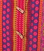Ali Miles Woven Printed Wire Neck 3/4 Roll-Tab Sleeve Button Front Tunic, Color:Multi - Image 6