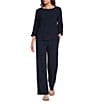 Ali Miles Woven Pull On Wide Leg Ankle Length Pants - Image 3