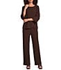 Ali Miles Woven Pull On Wide Leg Ankle Length Pants - Image 3