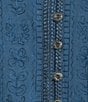 Ali Miles Woven V-Neck 3/4 Sleeve Button Front Shirt - Image 4