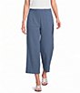 Ali Miles Woven Wide-Leg Pull-On Cropped Pants - Image 1