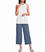 Ali Miles Woven Wide-Leg Pull-On Cropped Pants - Image 3