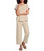Ali Miles Woven Wide-Leg Pull-On Cropped Pants - Image 3