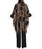Ali Miles Woven Yarn Dye Prush Plaid Open Front 3/4 Sleeve Fringe Hem Jacket - Image 2