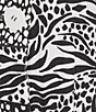 Ali Miles Woven Zebra Leopard Print Wire Collar 3/4 Sleeve Button Front Tunic, Color:White/Black - Image 10