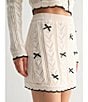 All in Favor Bow Mini Sweater Skirt, Color:Cream - Image 4