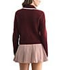 All in Favor Collard Button Front Cardigan, Color:Burgundy - Image 2