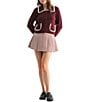 All in Favor Collard Button Front Cardigan, Color:Burgundy - Image 3