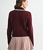 All in Favor Collard Button Front Cardigan, Color:Burgundy - Image 6