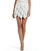 All in Favor Frill Ruffled Mini Skirt, Color:Cream - Image 1