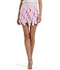 All in Favor Frill Ruffled Mini Skirt, Color:Pink - Image 1