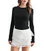 All in Favor Knit Long Sleeve Top, Color:black - Image 1