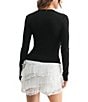 All in Favor Knit Long Sleeve Top, Color:black - Image 2