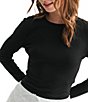 All in Favor Knit Long Sleeve Top, Color:black - Image 4