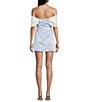 All in Favor Strapless Off-The-Shoulder Bow Mini Dress, Color:Blue - Image 2