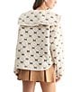 All in Favor Peter Pan Sherpa Bow Embroidered Tie Front Jacket, Color:Cream - Image 2