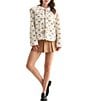 All in Favor Peter Pan Sherpa Bow Embroidered Tie Front Jacket, Color:Cream - Image 4