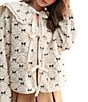 All in Favor Peter Pan Sherpa Bow Embroidered Tie Front Jacket, Color:Cream - Image 5