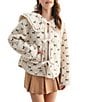 All in Favor Peter Pan Sherpa Bow Embroidered Tie Front Jacket - Image 1