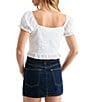 All in Favor Puff Sleeve Lace Contrast Top - Image 2