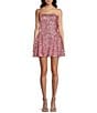 All in Favor Strapless Sequin Bow Back Mini Dress, Color:Pink - Image 1