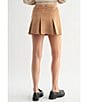 All in Favor Suede Mini Skort, Color:Mocha - Image 3