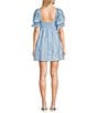 Color:Baby Blue - Image 2 - Baby Doll Floral Organza Dress