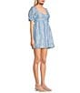 Color:Baby Blue - Image 3 - Baby Doll Floral Organza Dress