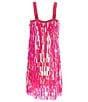 Color:Hot Pink - Image 2 - Big Girls 7-16 Layered Sequin Sheath Dress