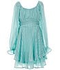 Color:Mint - Image 1 - Big Girls 7-16 Lurex Shadow Stripe Dress