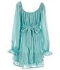 Color:Mint - Image 2 - Big Girls 7-16 Lurex Shadow Stripe Dress