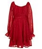 Color:Red - Image 1 - Big Girls 7-16 Lurex Shadow Stripe Dress