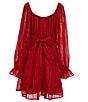 Color:Red - Image 2 - Big Girls 7-16 Lurex Shadow Stripe Dress